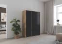 Rauch NABILA Drehtürenschrank Grau Eiche Artisan Push-to-Open Bild 1