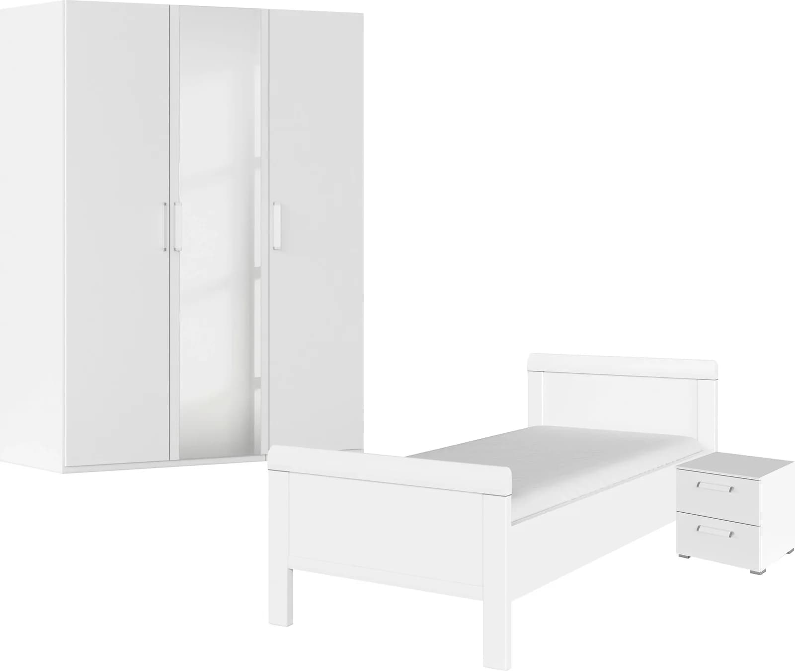 Rauch Schlafzimmer-Set Evelyn Weiß Bett Schrank Nachttisch