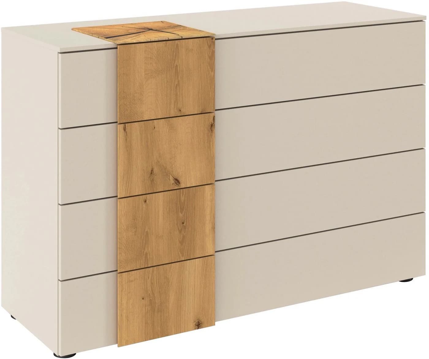 Schubkastenkommode RAUCH Sideboard Kommode Schubladenkommode KONA Beige (Champagner) Asteiche Massiv - Bild 2