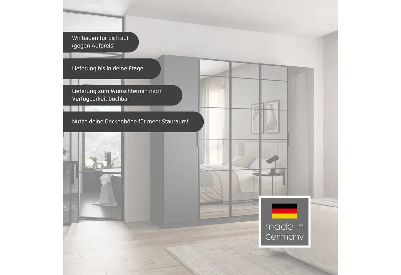 Rauch ACERO Drehtürenschrank Weiß mit Spiegelfront - Bild 3