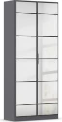 RAUCH ACERO Kleiderschrank Grau Drehtürenschrank mit Spiegelfront Bild 2