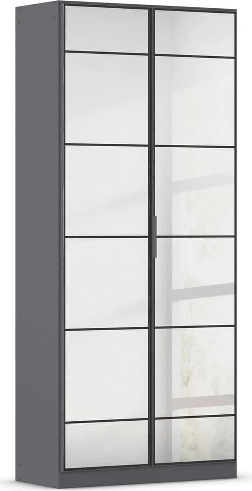 RAUCH ACERO Kleiderschrank Grau Drehtürenschrank mit Spiegelfront - Bild 2