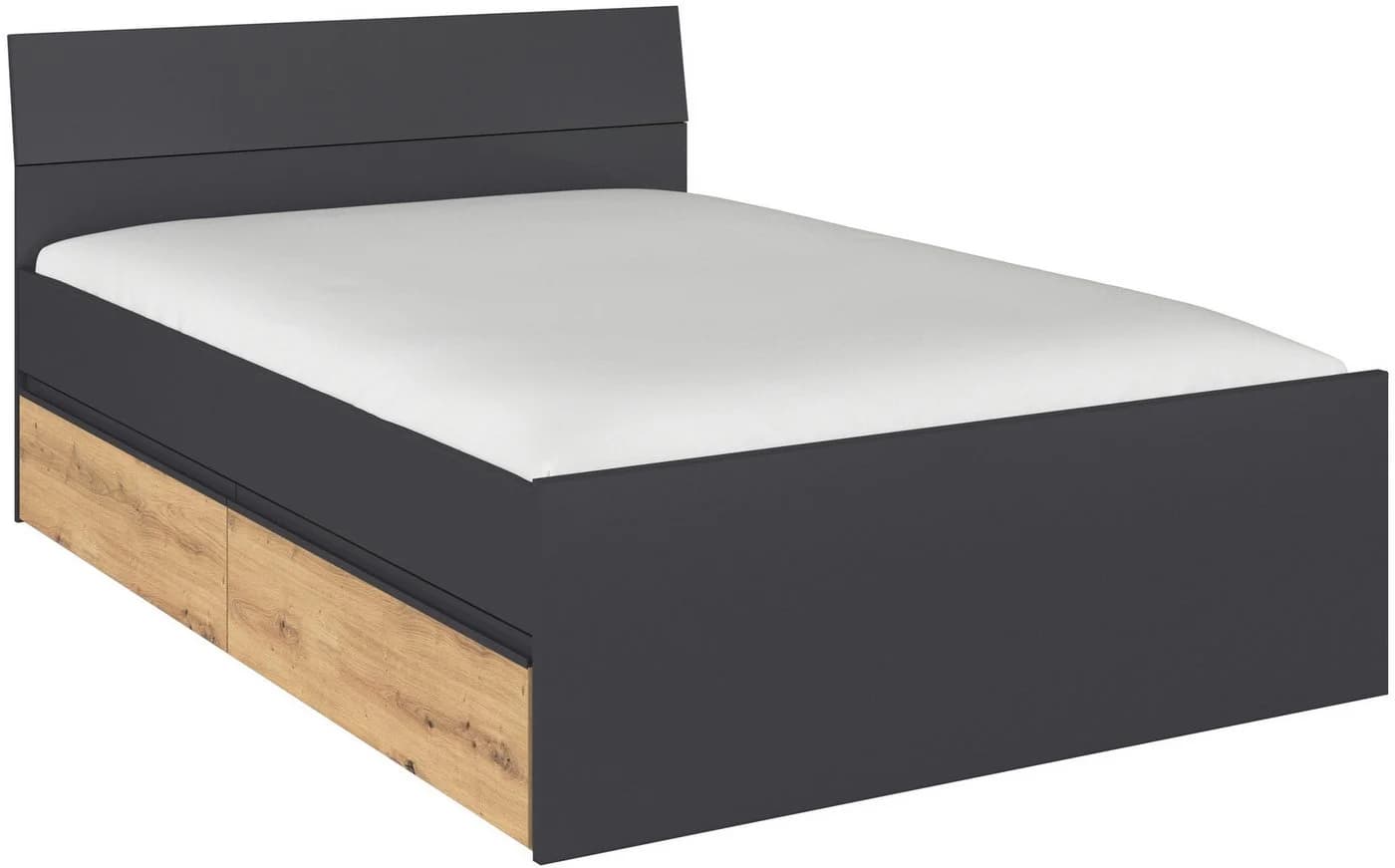 Stauraumbett RAUCH Doppelbett Graumetallic Eiche Artisan - Bild 2