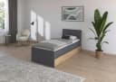 Stauraumbett RAUCH Doppelbett Einzelbett Graumetallic/Eiche Artisan Bild 1