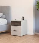 Nachtkommode RAUCH SAJO 3 Schubladen Beige Braun Holzwerkstoff Bild 1