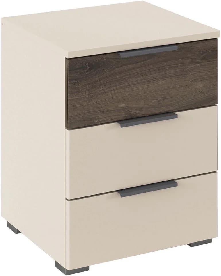 Nachtkommode RAUCH SAJO 3 Schubladen Beige Braun Holzwerkstoff - Bild 2