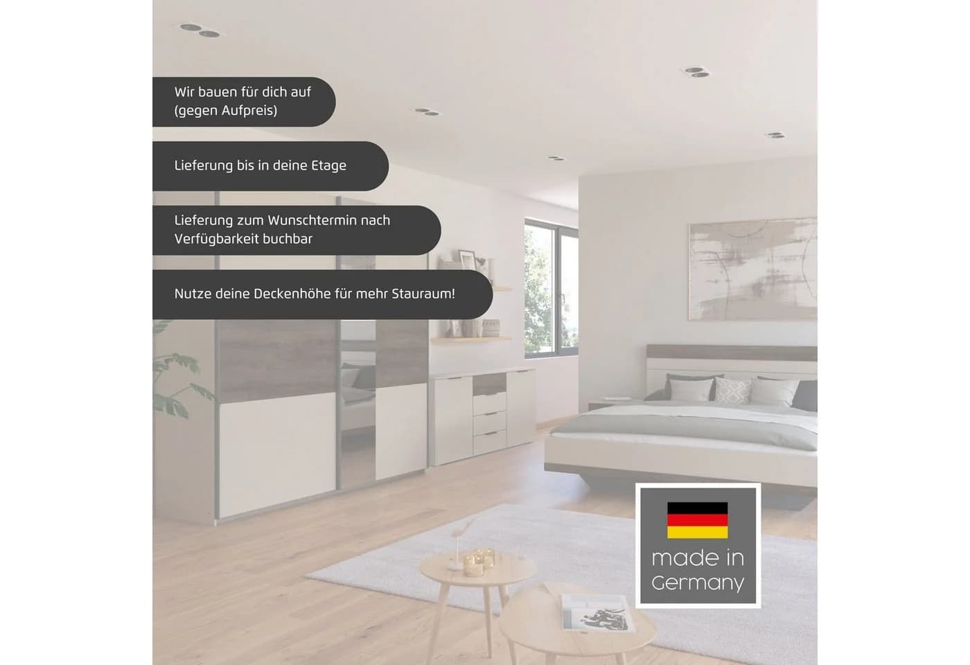 Nachtkommode RAUCH SAJO 3 Schubladen Beige Braun Holzwerkstoff - Bild 3