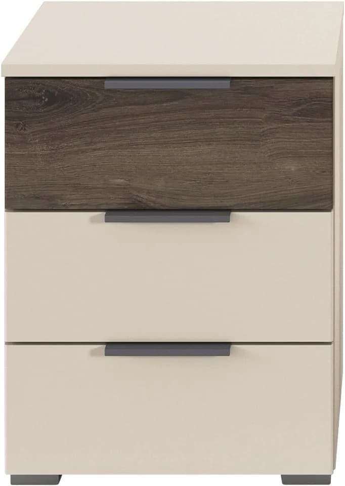 Nachtkommode RAUCH SAJO 3 Schubladen Beige Braun Holzwerkstoff - Bild 4