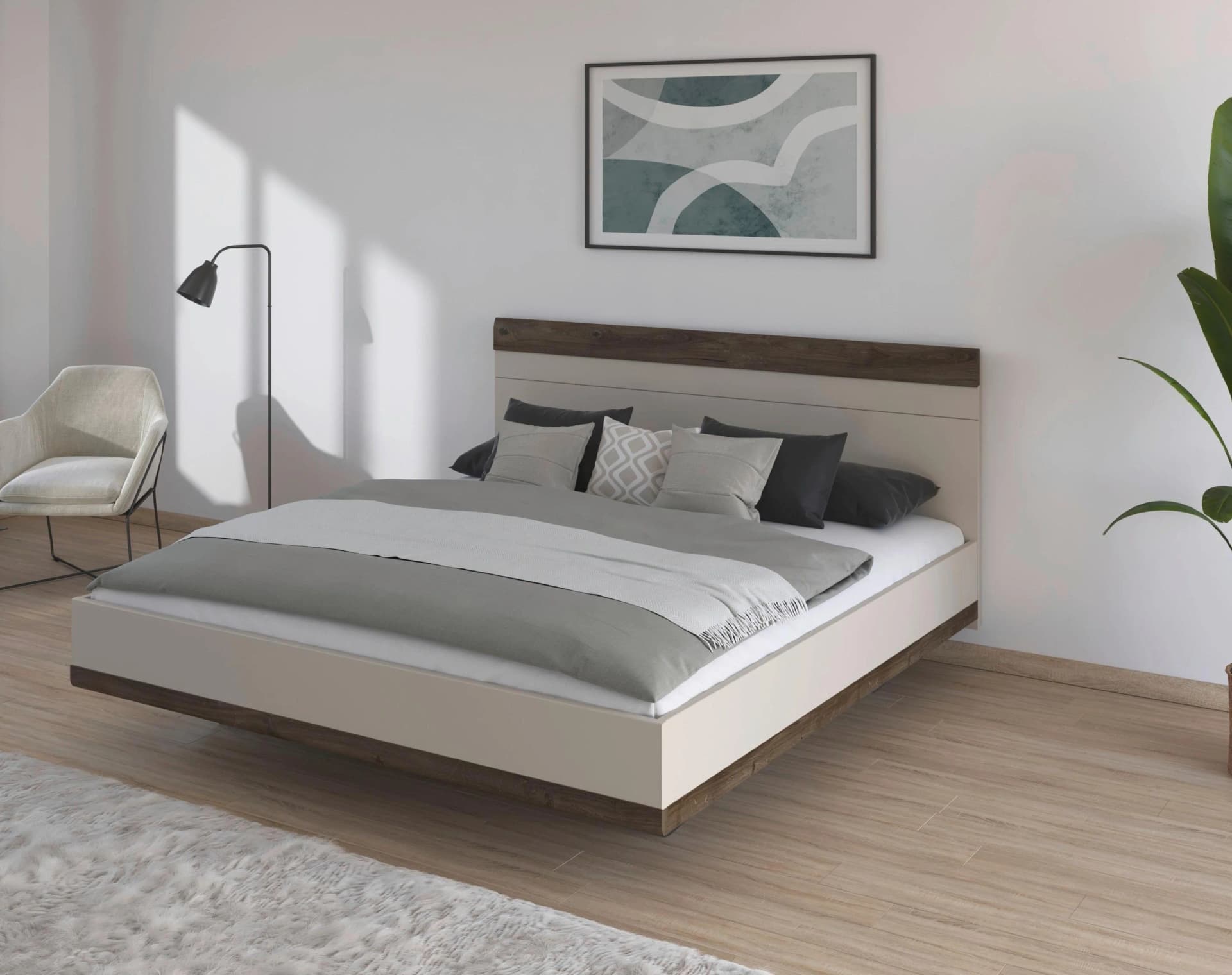 Rauch SAJO Futonbett Doppelbett Holz Metall Beige Braun
