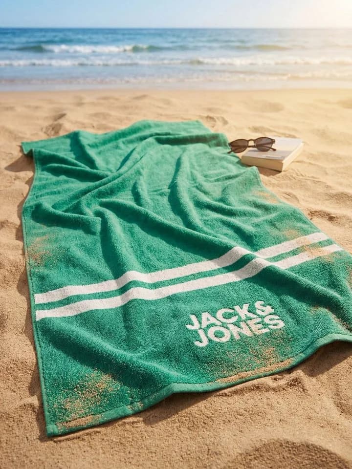 Jack & Jones Strandtuch JACCLUB TOWEL 2er Pack Navy/Grün - Bild 3