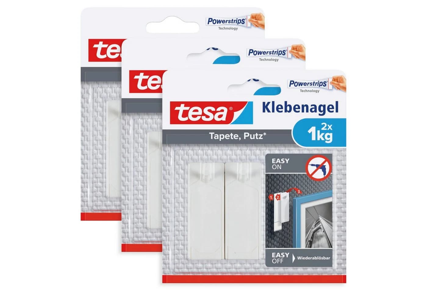 Tesa Klebehaken Powerstrips Klebenagel 1 kg Haltekraft - Bild 2