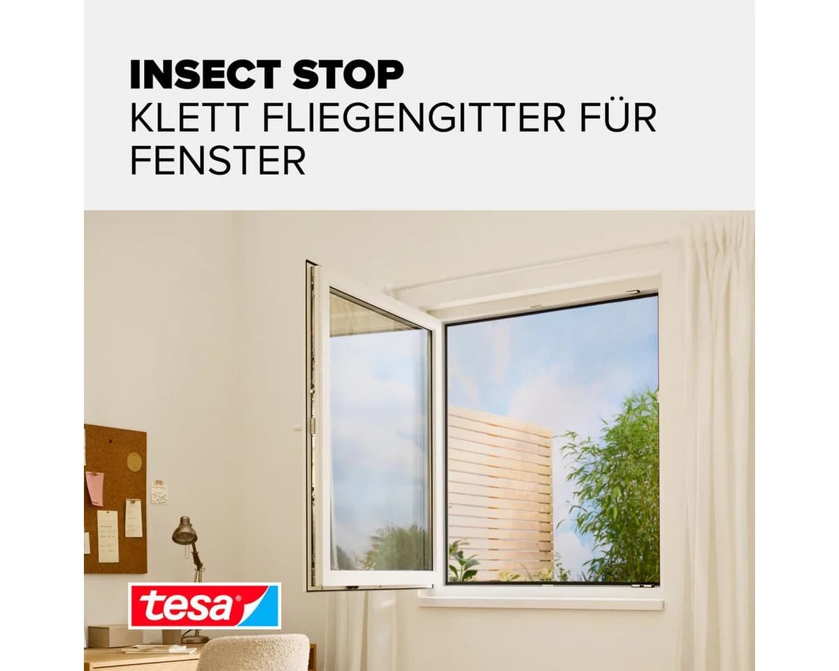 tesa Insect Stop Standard Fliegengitter Schwarz Klettband - Bild 5