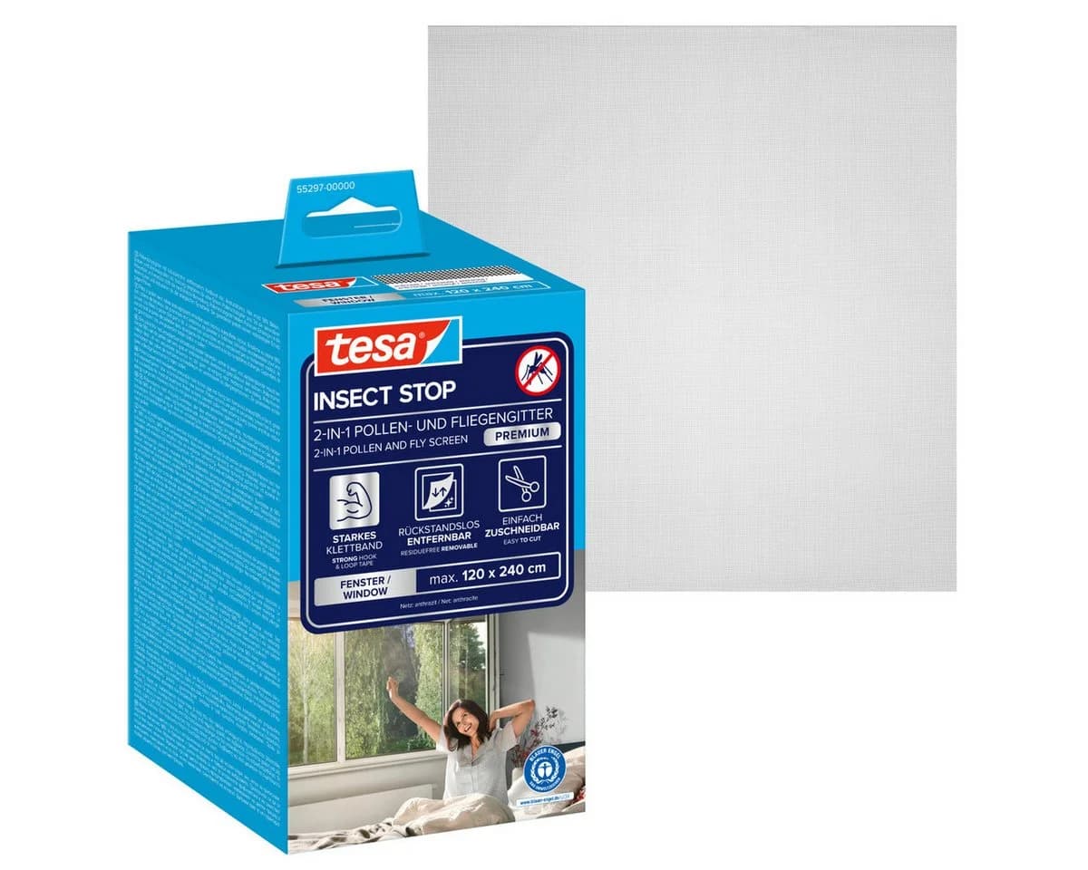 Tesa Pollenschutzgitter 1,2m x 2,4m Anthrazit - Bild 2