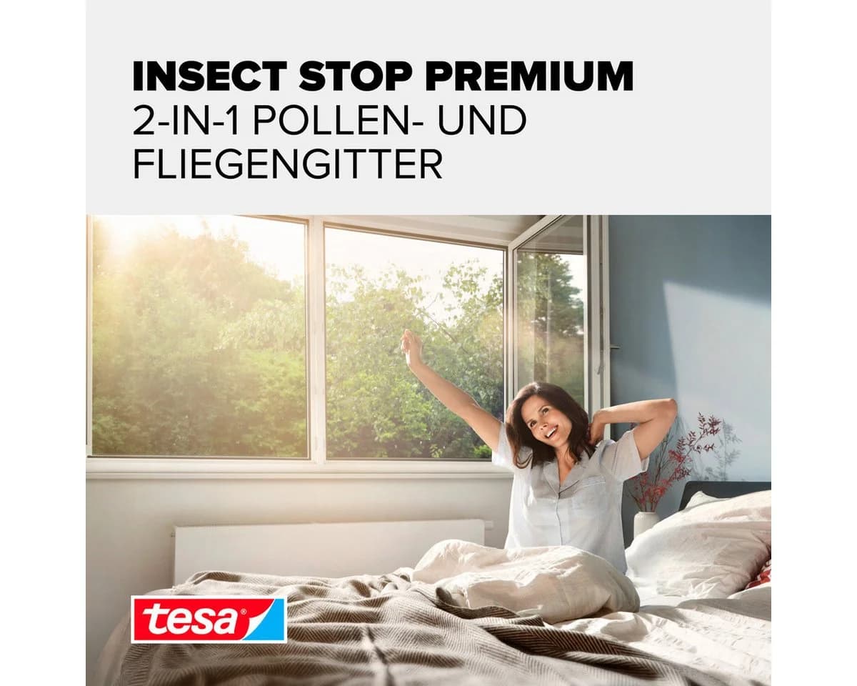 Tesa Pollenschutzgitter 1,2m x 2,4m Anthrazit - Bild 3