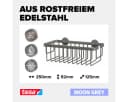 Tesa Duschregal Moon Duschkorb Selbstklebend Matt Grau Bild 1