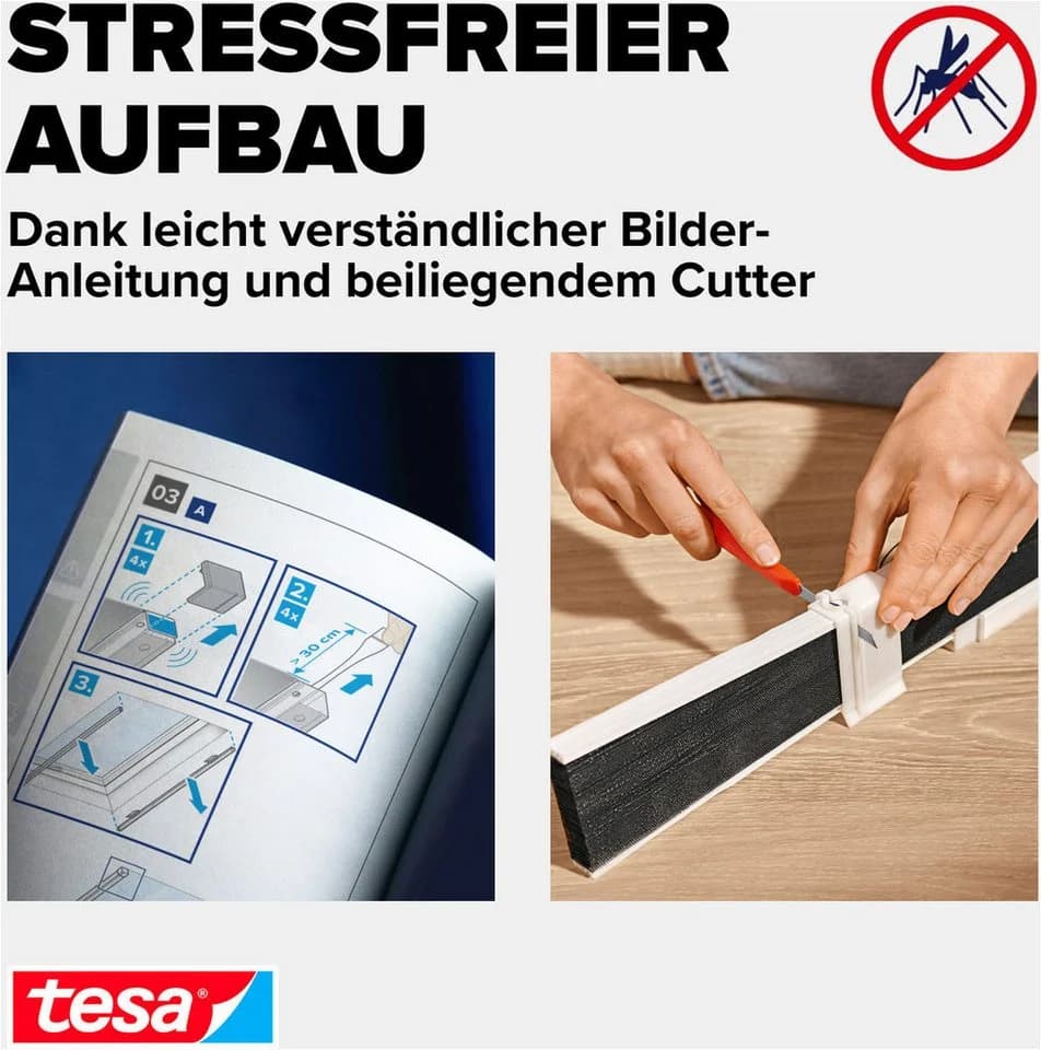 tesa Insektenschutzrollo Alu Teleskopierbar Weiß Für Dachfenster - Bild 5