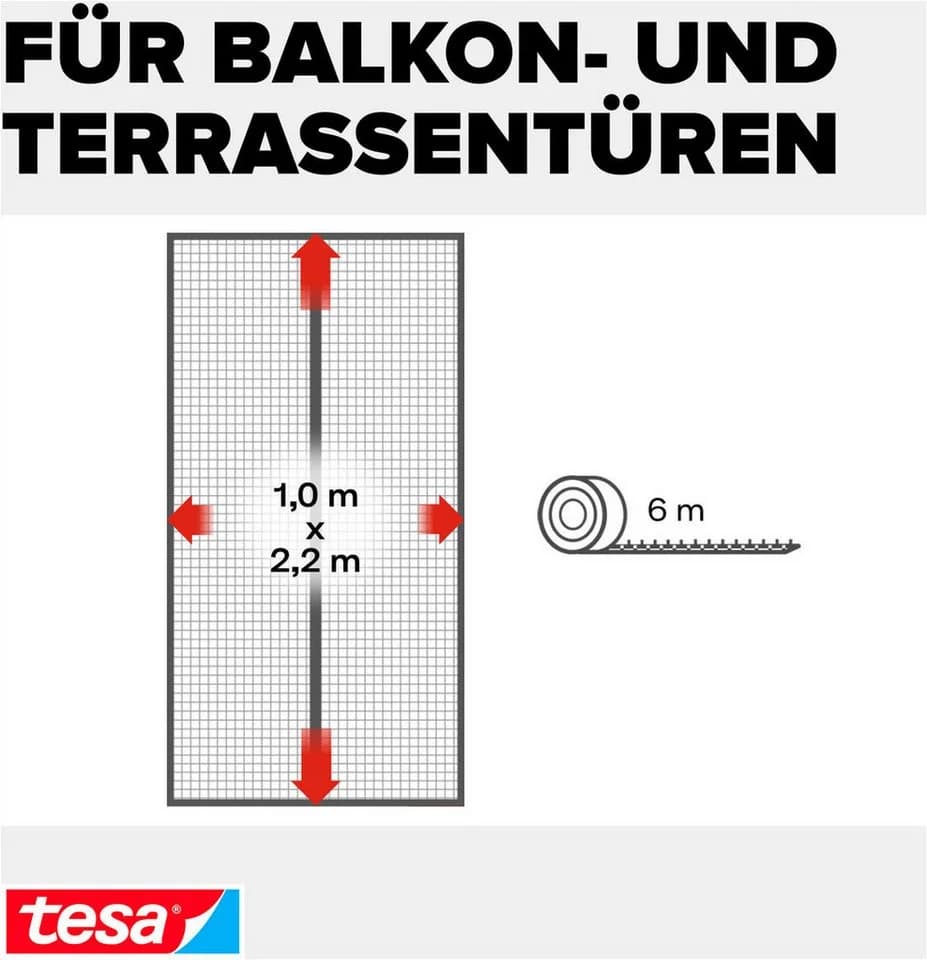 tesa Insektenschutz-Vorhang Magnetvorhang Anthrazit Selbstschließend - Bild 4