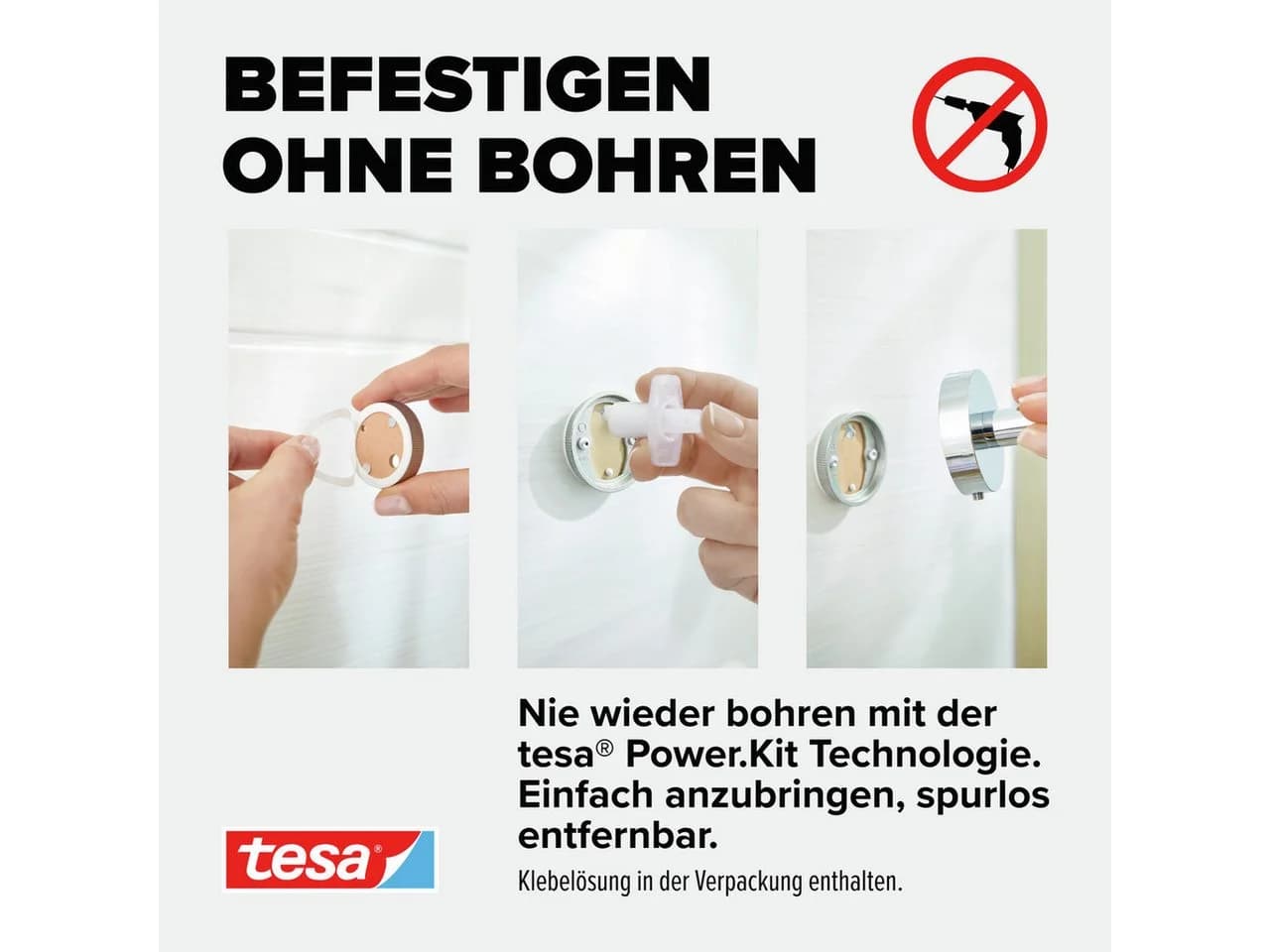 Tesa Handtuchhalter 1 x SMOOZ Edelstahlhaken Chrom Silber Glänzend - Bild 5