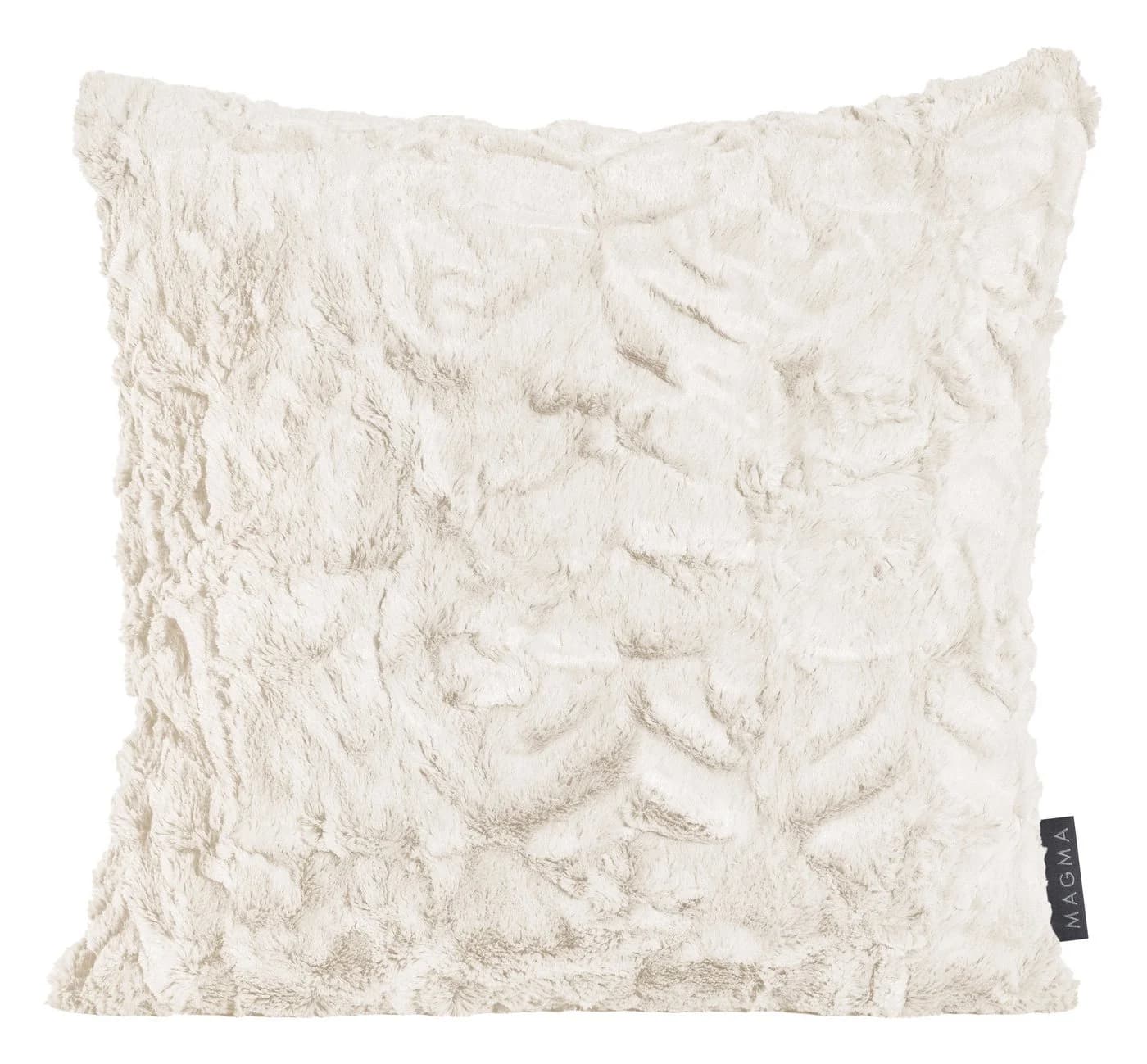 Magma Heimtex Kissenhülle FLUFFY Plüsch 40x40cm Beige/Weiß