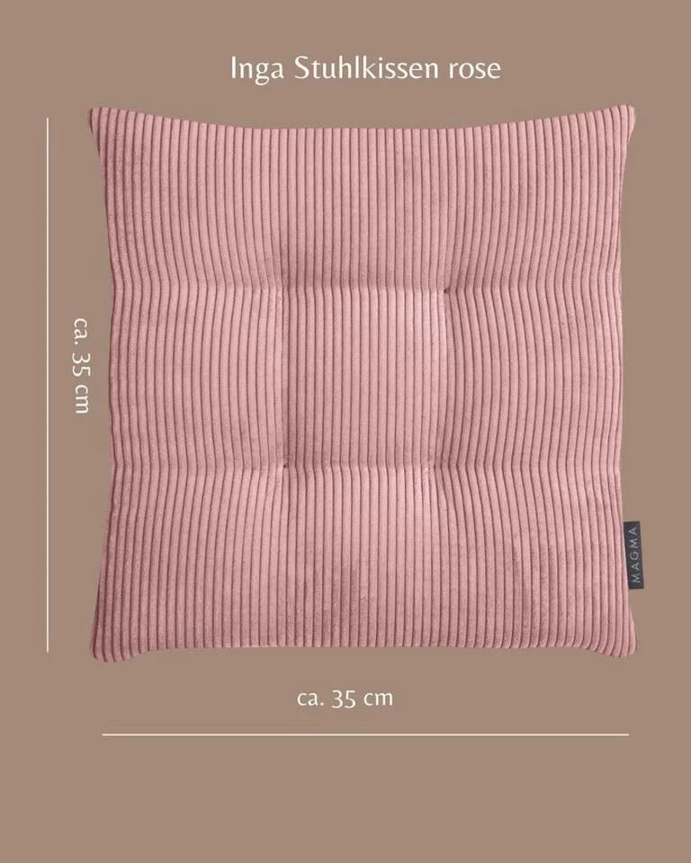 Magma Heimtex Stuhlkissen 2er Set Inga Rosa Cordstoff