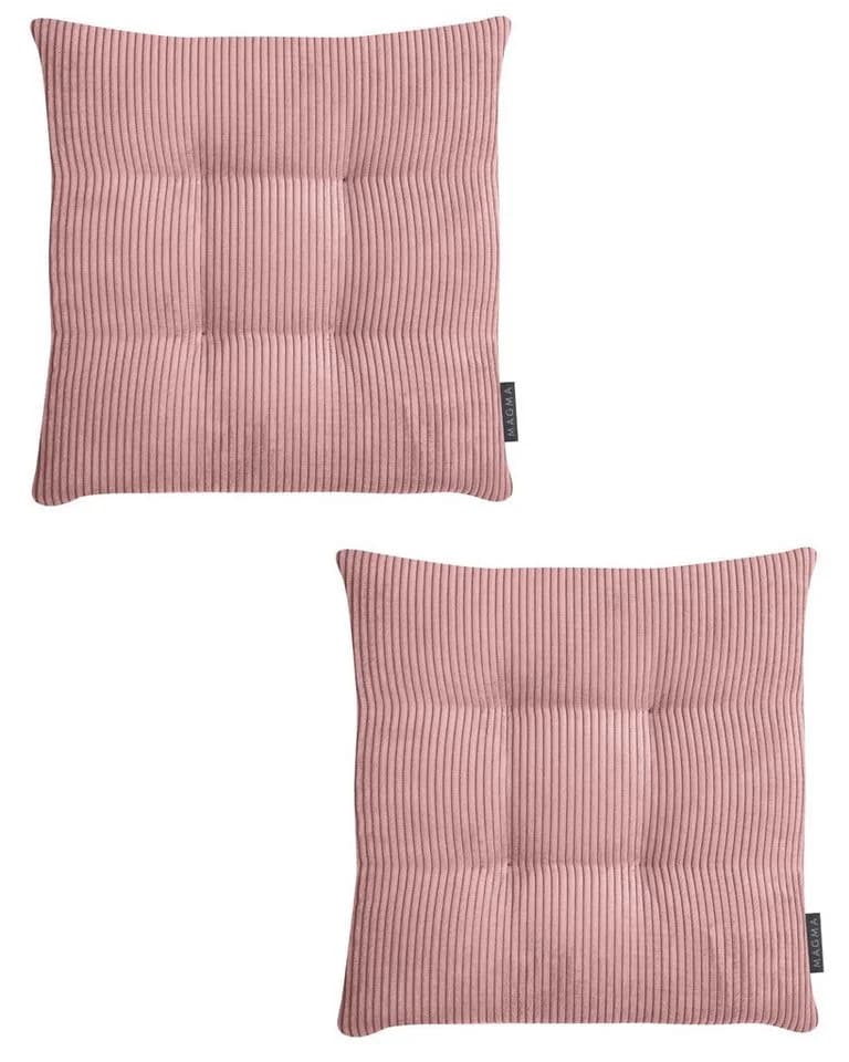 Magma Heimtex Stuhlkissen 2er Set Inga Rosa Cordstoff - Bild 2