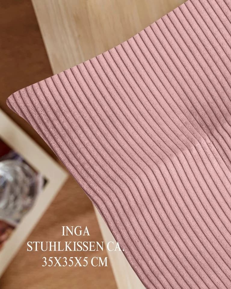Magma Heimtex Stuhlkissen 2er Set Inga Rosa Cordstoff - Bild 3