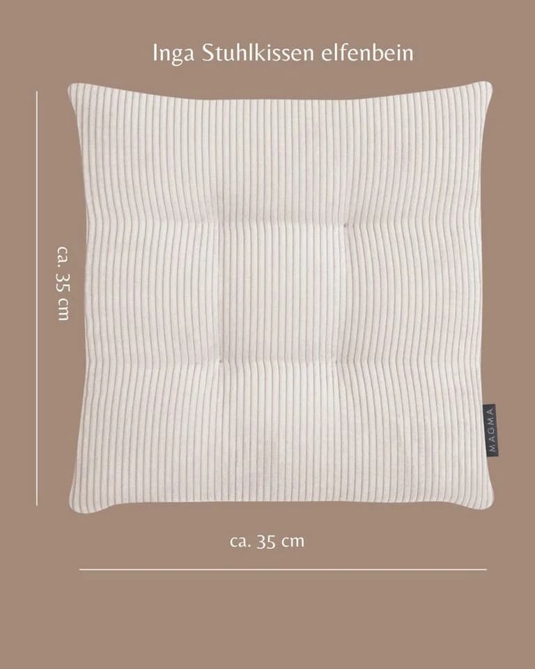 Magma Heimtex Stuhlkissen Inga 2er Set Beige Cordstoff