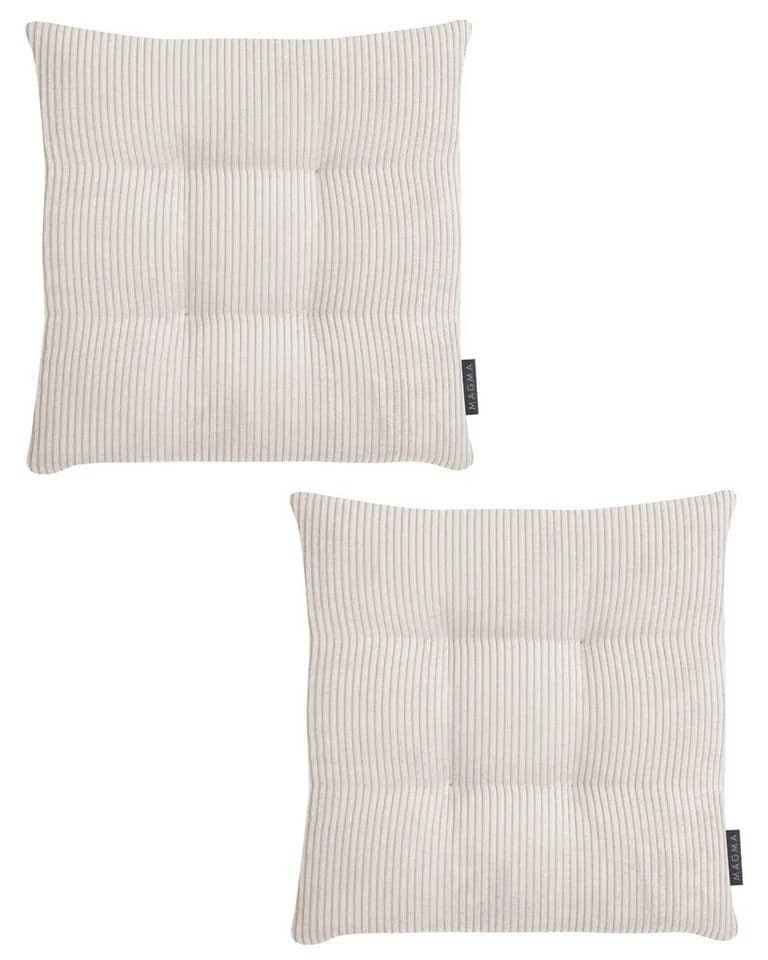 Magma Heimtex Stuhlkissen Inga 2er Set Beige Cordstoff - Bild 2