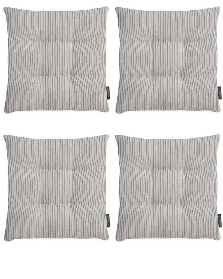 Magma Heimtex Stuhlkissen 4er Set Inga Grau Cordstoff - Bild 2