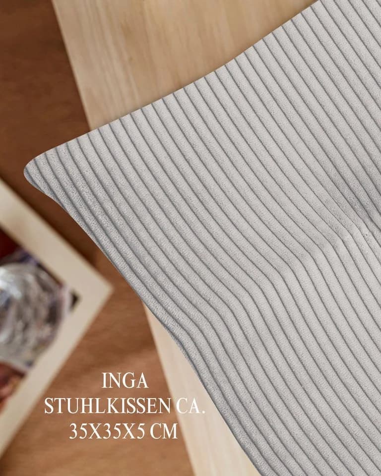 Magma Heimtex Stuhlkissen 4er Set Inga Grau Cordstoff - Bild 3