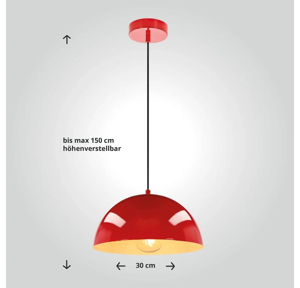 LED Universum Pendelleuchte Jada Rot Höhenverstellbar