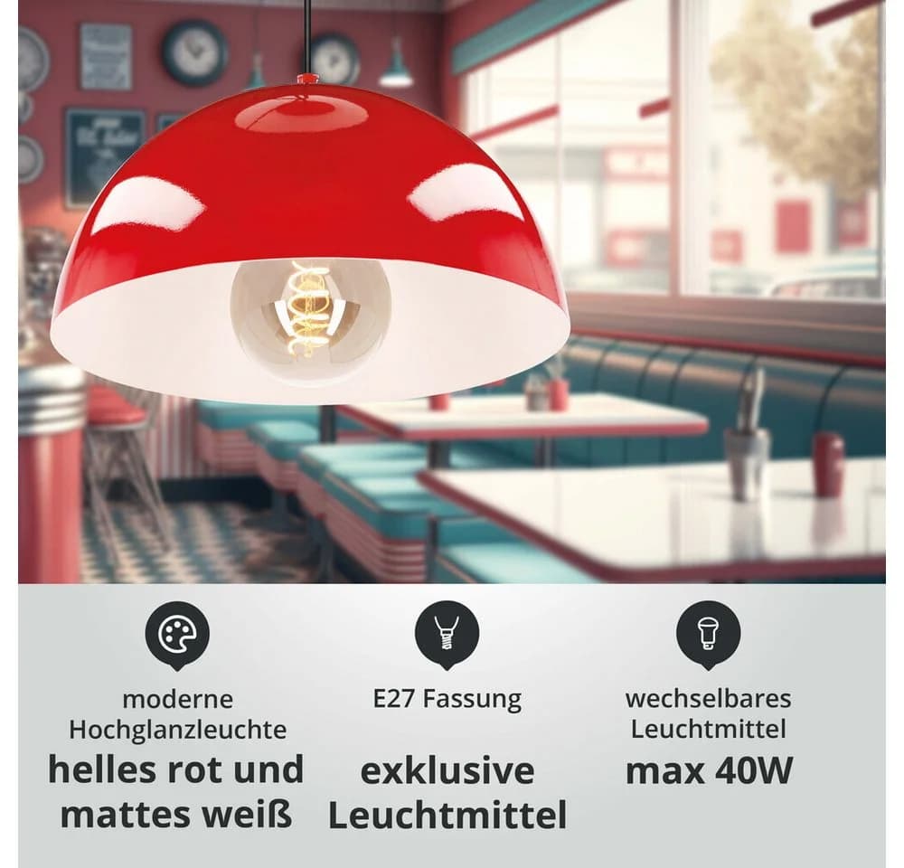 LED Universum Pendelleuchte Jada Rot Höhenverstellbar - Bild 3
