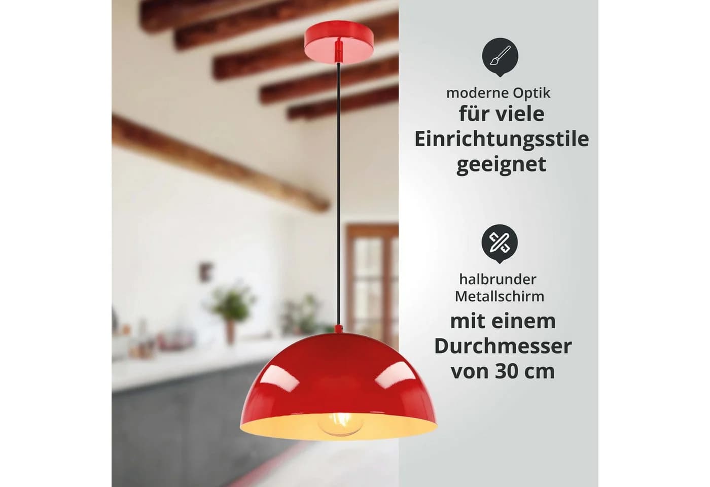 LED Universum Pendelleuchte Jada Rot Höhenverstellbar - Bild 4