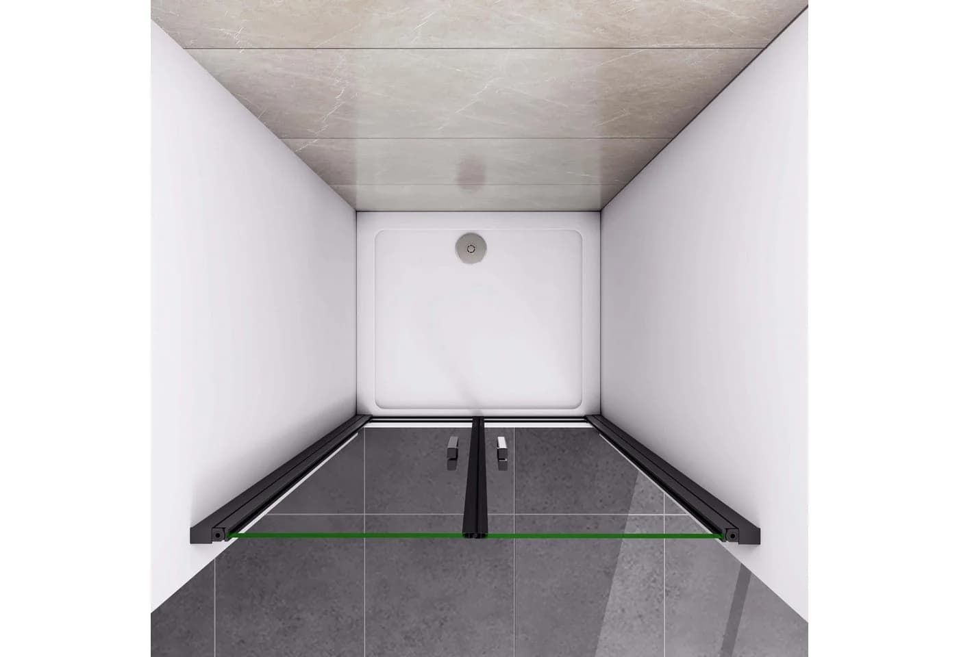 AICA Dusch-Drehtür 8mm NanoGlas Schwarz - Bild 5