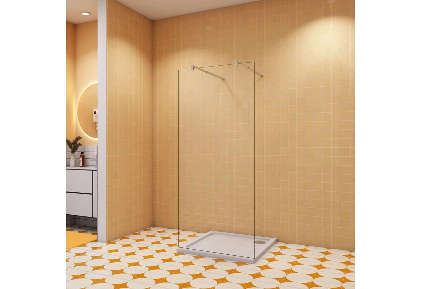 Duschparadies Walk-in-Dusche 200cm 8mm ESG Glas Set - Bild 2