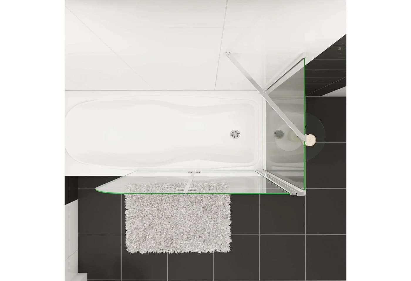 Duschparadies Badewannenfaltwand Duschwand mit Seitenwand 6 mm ESG Duschtür - Bild 5