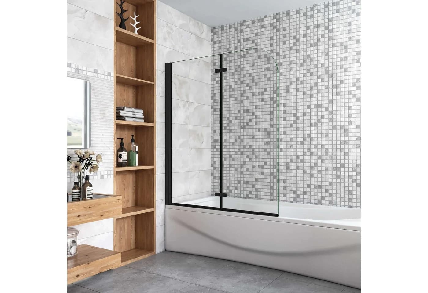 Duschparadies Badewannenfaltwand 6mm Duschabtrennung Faltwand Badewannenaufsatz - Bild 2