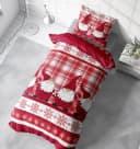 One Home Bettwäsche Winter Thermofleece, Fleece, 4 teilig, Wichtel rot Bild 4