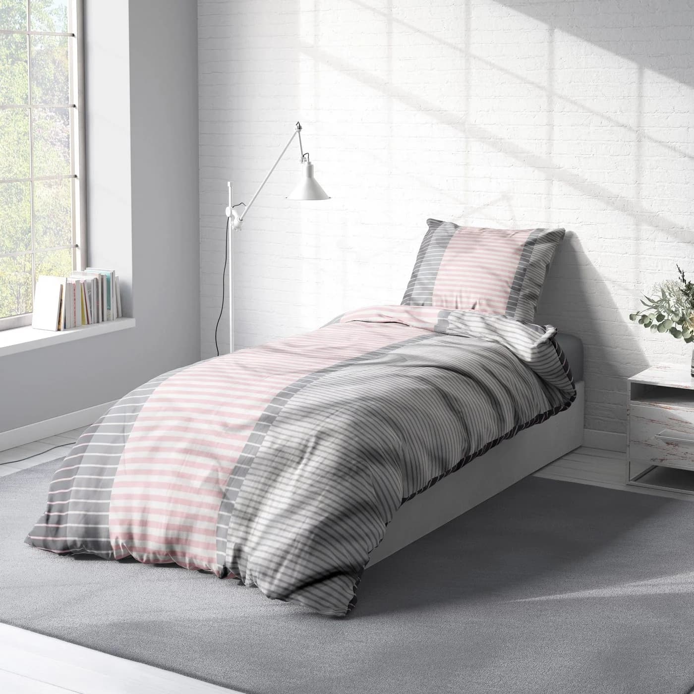 One Home Bettwäsche Streifen Mikrofaser 4-teilig Modern - Bild 3