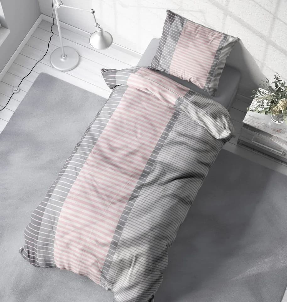 One Home Bettwäsche Streifen Mikrofaser 4-teilig Modern - Bild 4