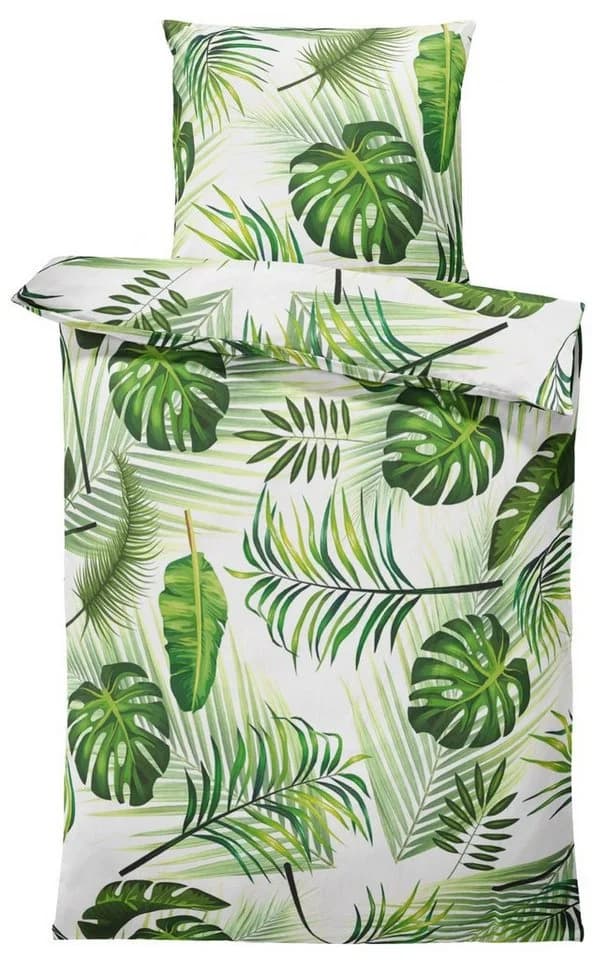 One Home Bettwäsche Tropical Mikrofaser 2-teilig Tropische Blätter Grün - Bild 2