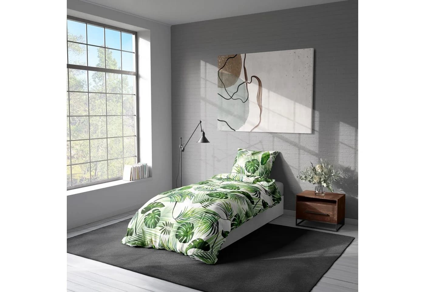 One Home Bettwäsche Tropical Mikrofaser 2-teilig Tropische Blätter Grün - Bild 3