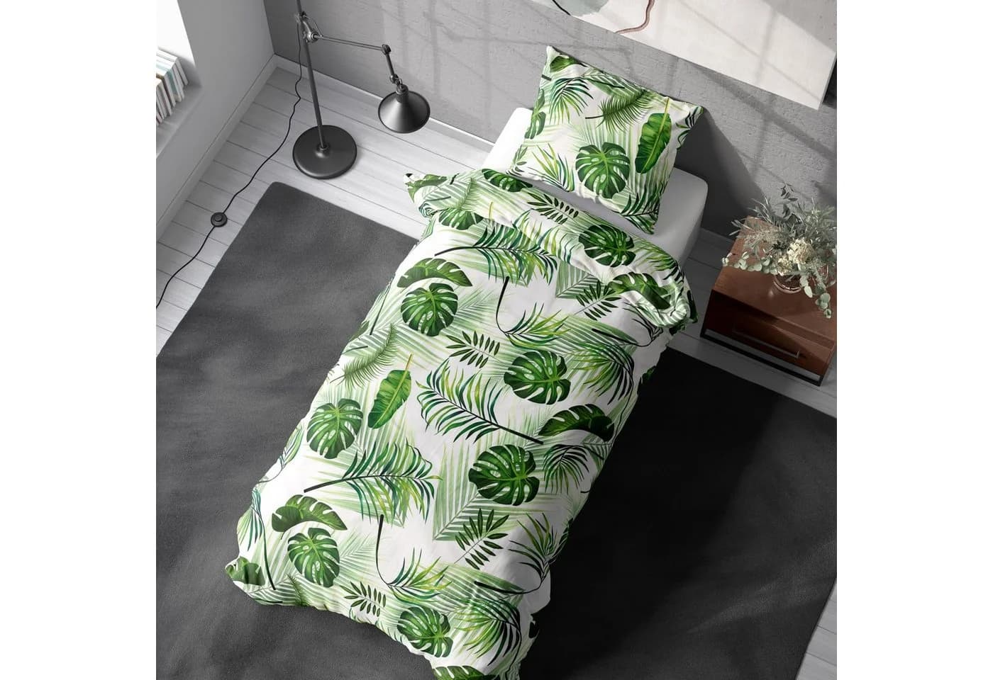 One Home Bettwäsche Tropical Mikrofaser 2-teilig Tropische Blätter Grün - Bild 4