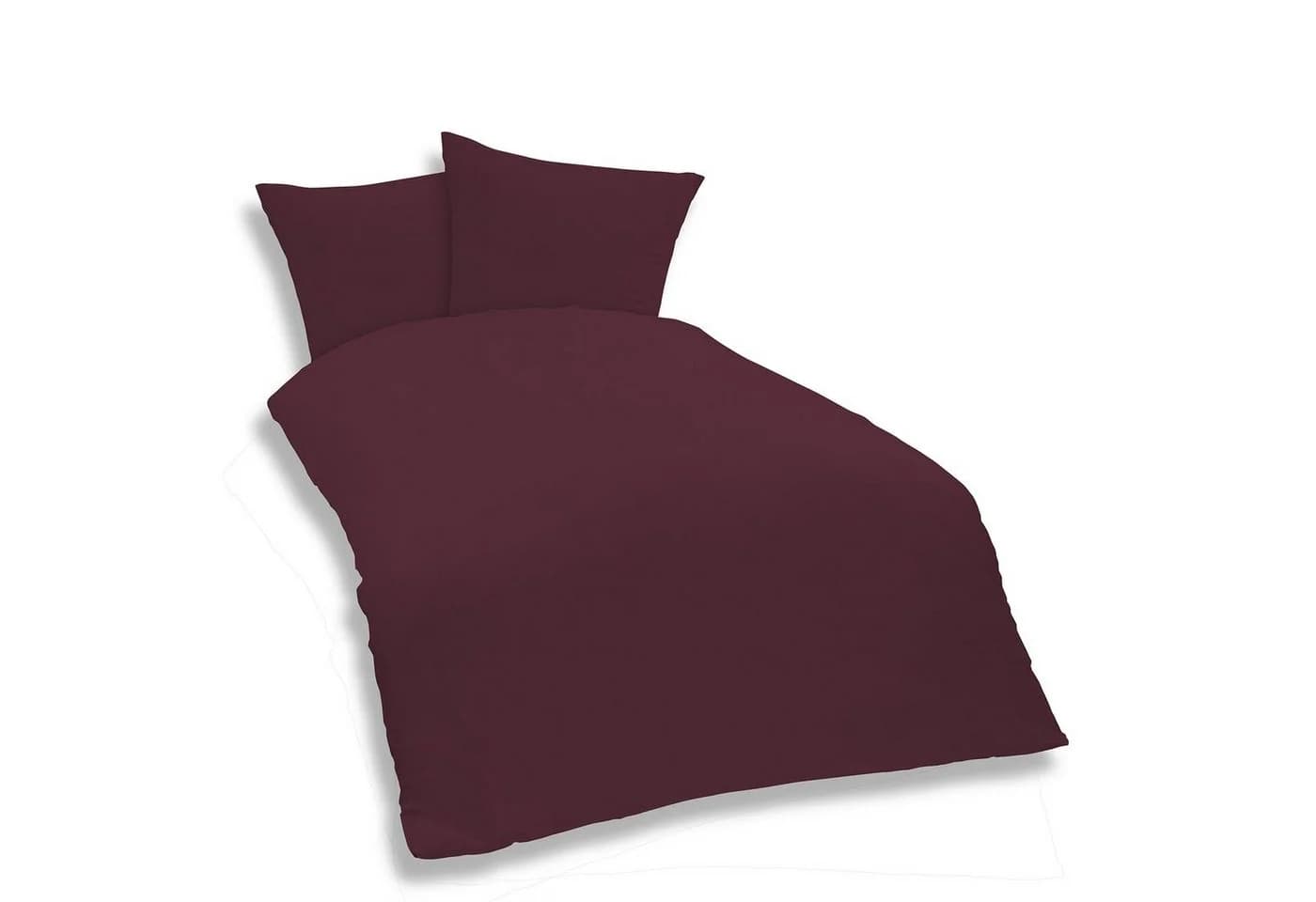 One Home Bettwäsche Uni Einfarbig Mikrofaser 3-teilig Bordeaux