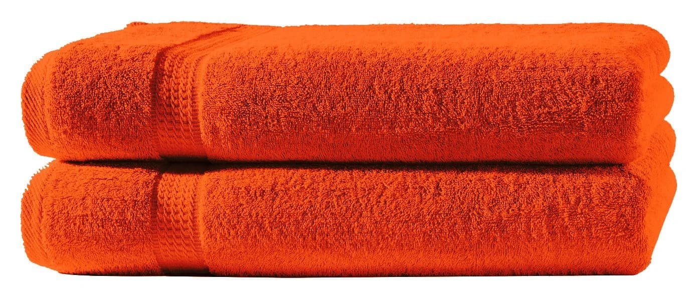 One Home Handtücher Royal Frottee 2-Stück Orange mit Bordüre - Bild 2