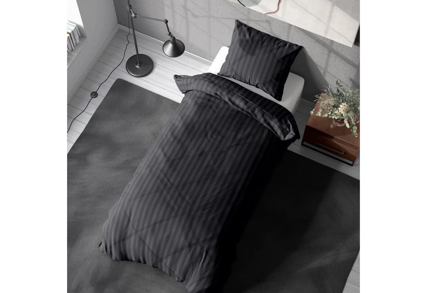 One Home Bettwäsche 2-teilig Mikrofaser Streifen Elegant - Bild 4