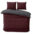 One Home Bettwäsche Doubleface Wende Seersucker 3-teilig Mikrofaser Unifarben Doppelbett Bild 2