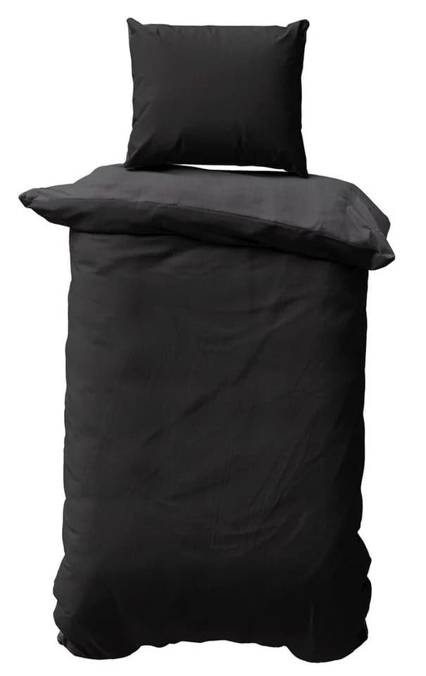 One Home Bettwäsche Doubleface Wende Seersucker Mikrofaser Schwarz - Bild 2