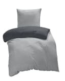 One Home Bettwäsche Melange Flanell 2 teilig Modern Meliert Baumwolle Kuschelig Warme Weiche Biber Winter Bild 2