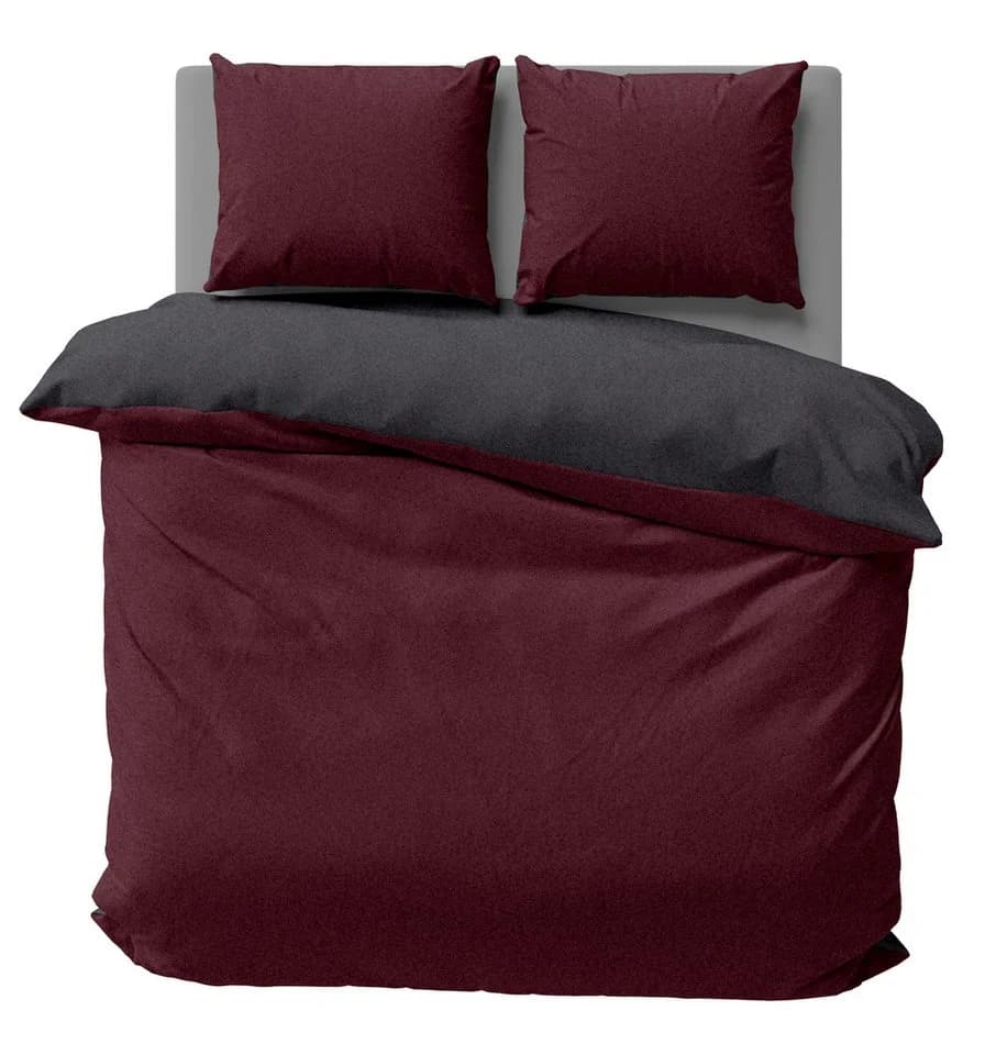 One Home Bettwäsche Doubleface Rot 3-teilig Fleece - Bild 2